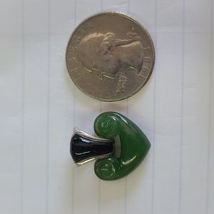 Nephrite black onyx and silver pendant.